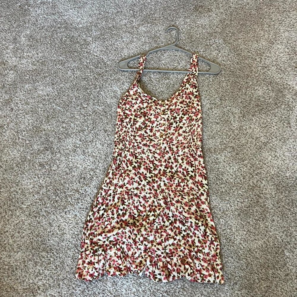 Pink, orange, and white floral dress